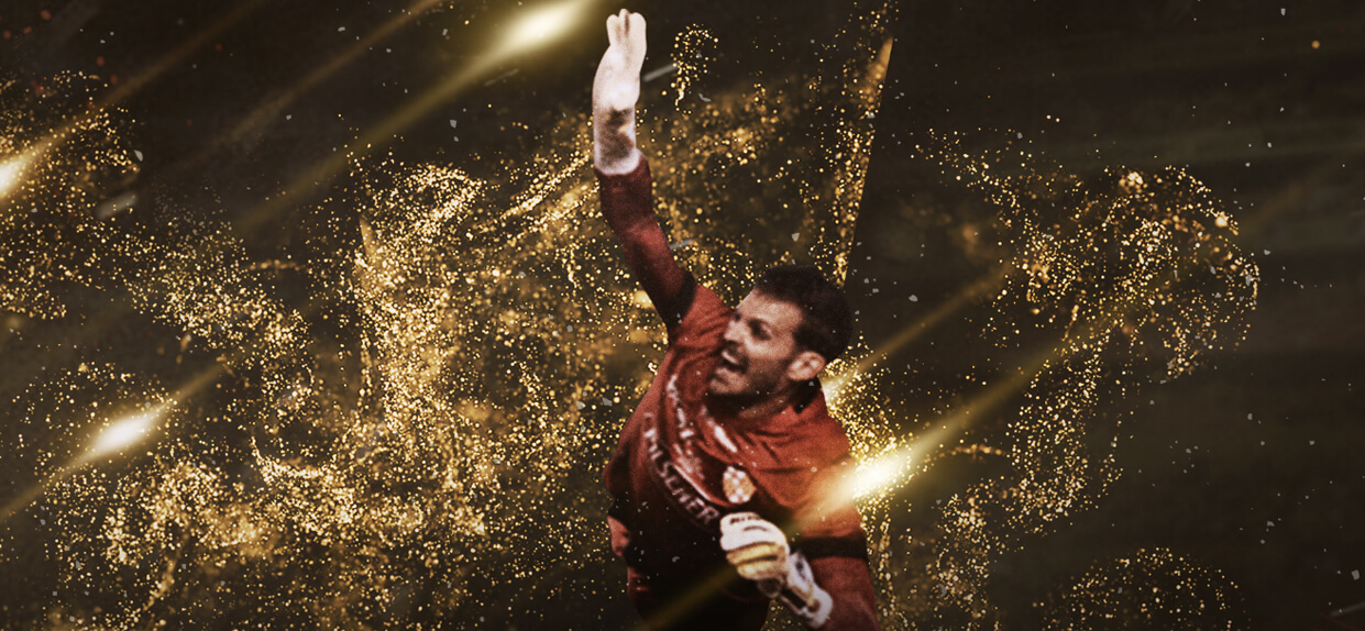 Javier Burrai tapando el penal que el dio el campeonato 2020 a Barcelona