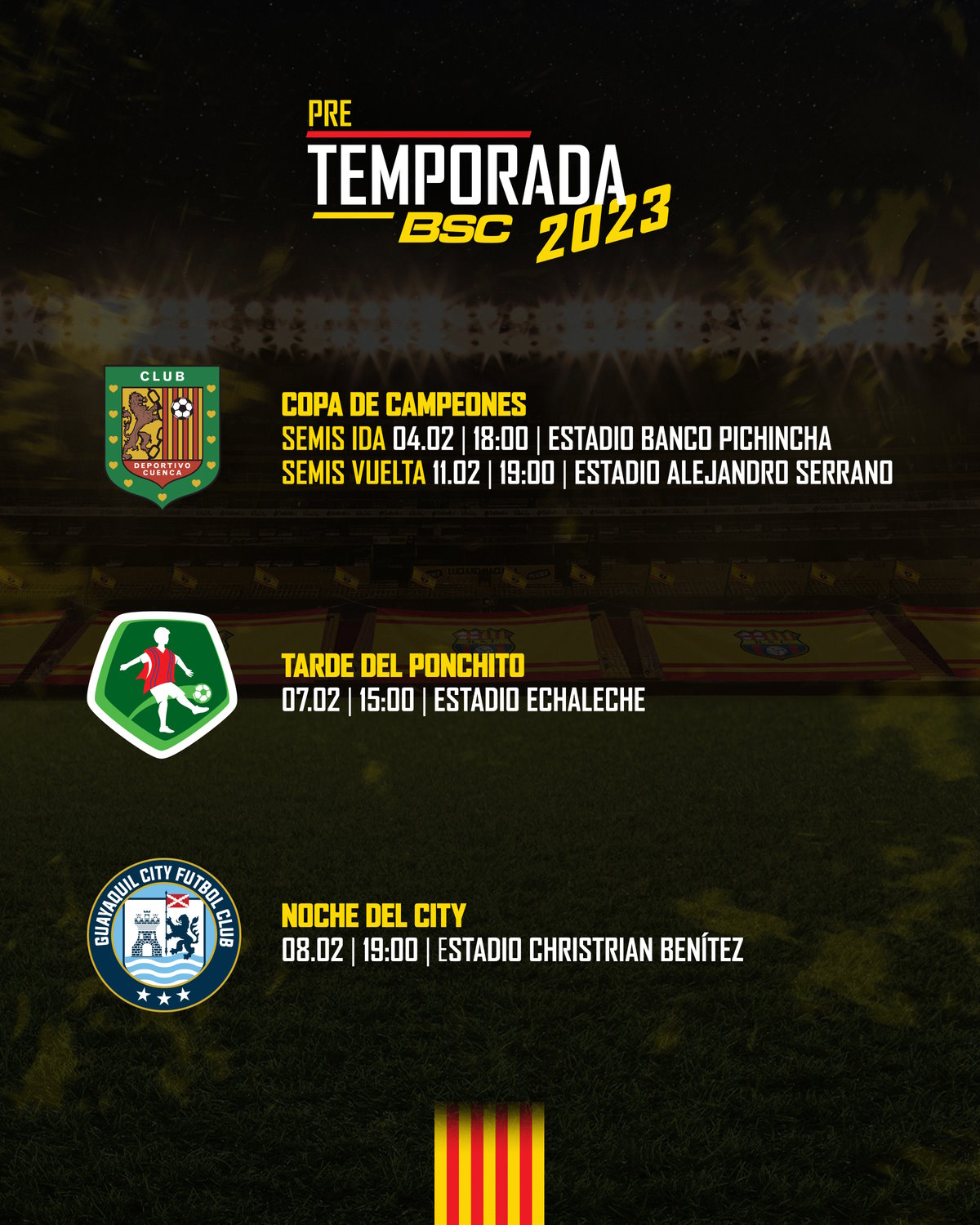 Calendario de amistosos Barcelona Sporting Club