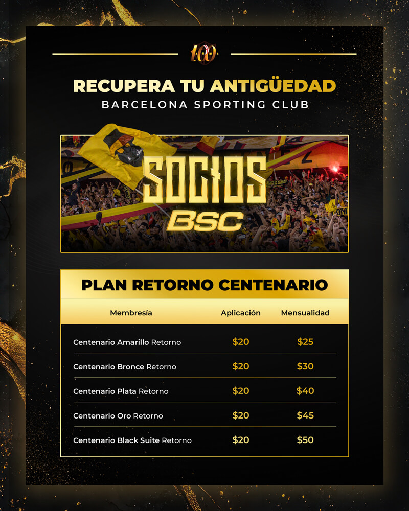 Plan retorno centenario Socios BSC